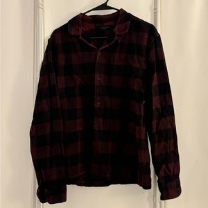 Allsaints Res/Black Plaid Shirt- Small‎ Men’s